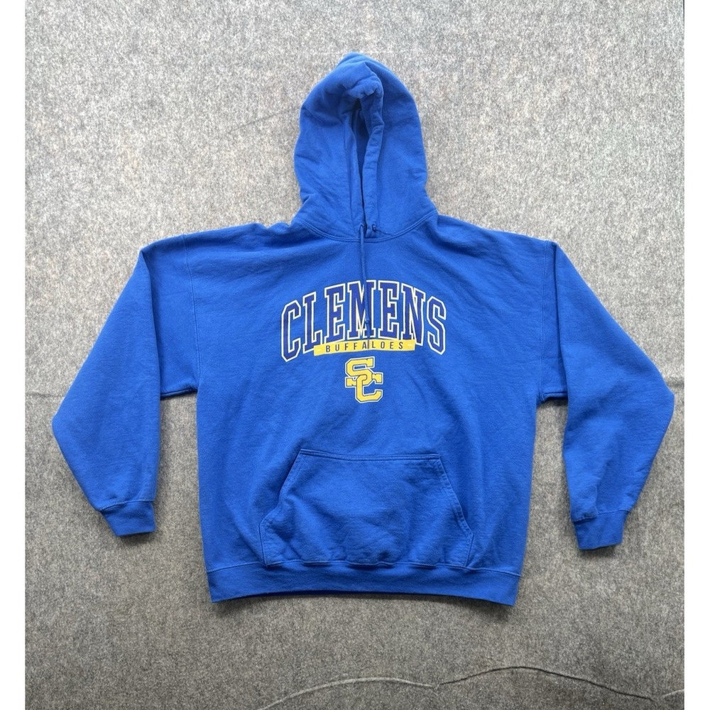 Gildan Clemens Buffaloes SC Graphic Pullover Hoodie Blue Men XL